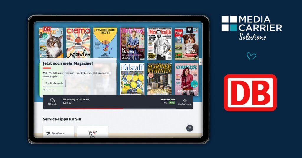 Media Carrier Solutions jetzt auch im ICE Portal der Deutschen Bahn